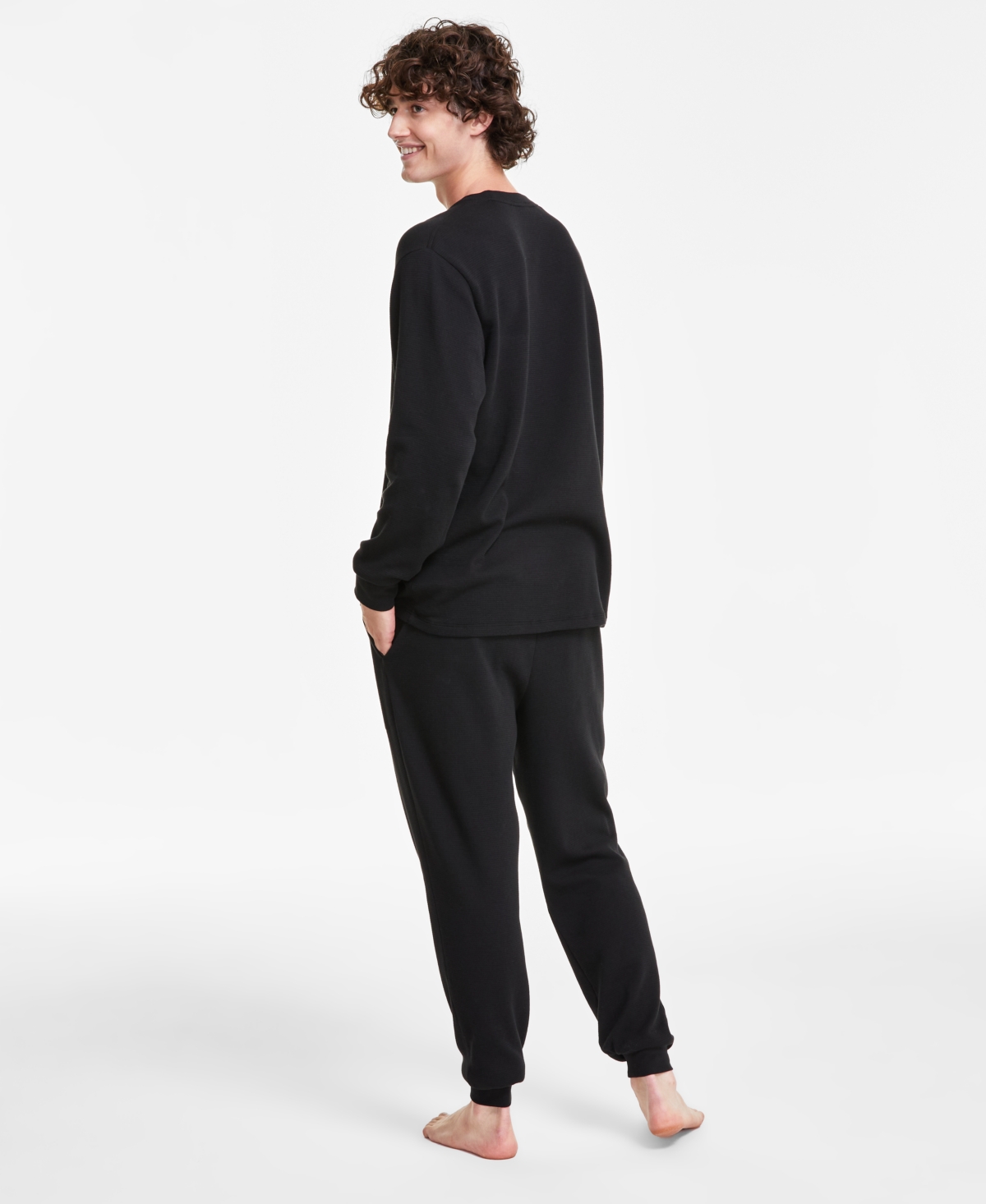 Lacoste Men's Straight-Fit Thermal Waffle-Knit Joggers