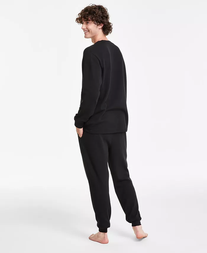 Men's Waffle-Knit Jogger Pajama Pants - thumbnail 4