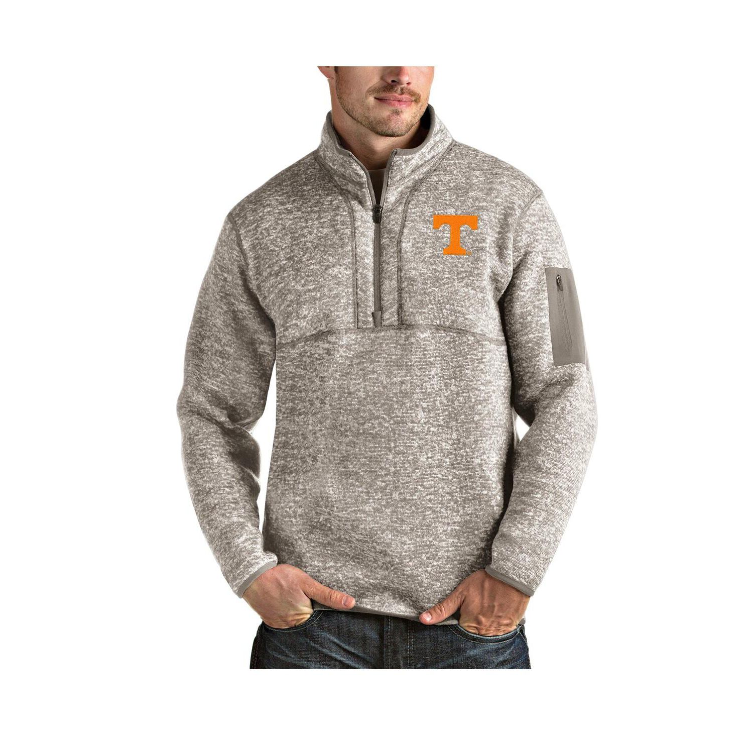 Men's Oatmeal Tennessee Volunteers Fortune Half-Zip Pullover Jacket