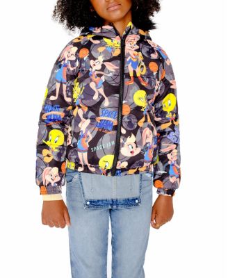 Girl's Heavy Quilted Puffer in New Looney Mash Jacket