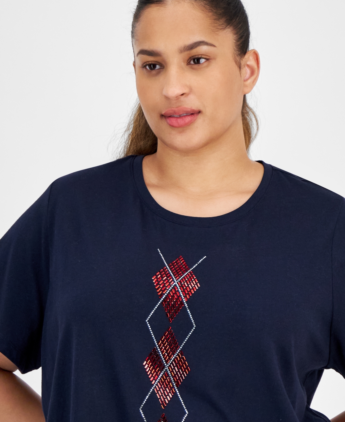 Tommy Hilfiger Plus Size Argyle T-Shirt