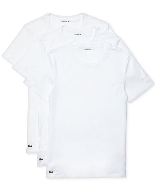 alfani Lacoste Men's 3-Pack Regular Fit Crewneck Undershirts Men's Fashion & Accessories