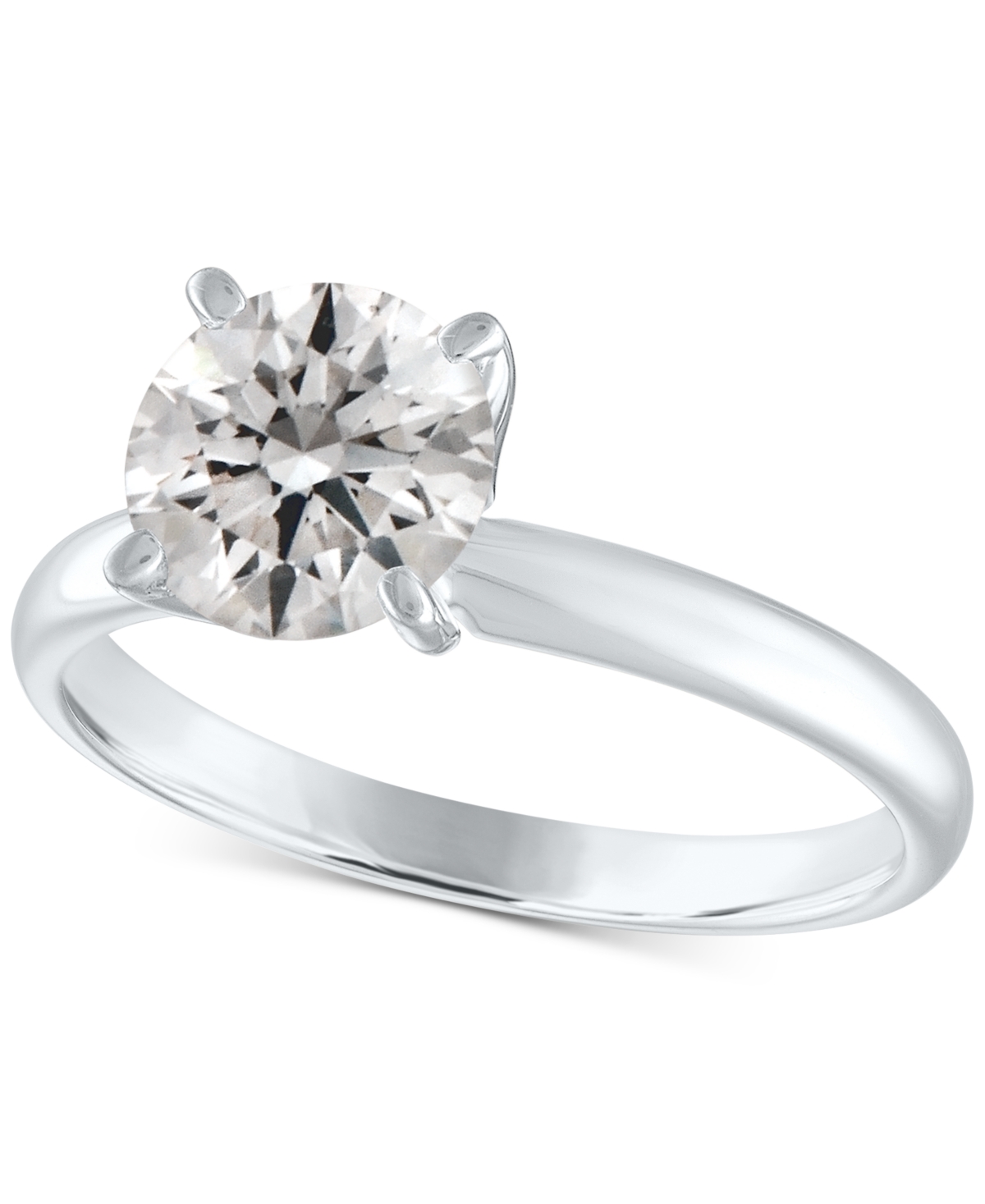 Gia Certified Diamond Solitaire Engagement Ring (2 ct. t.w.) in 14k White Gold - White Gold