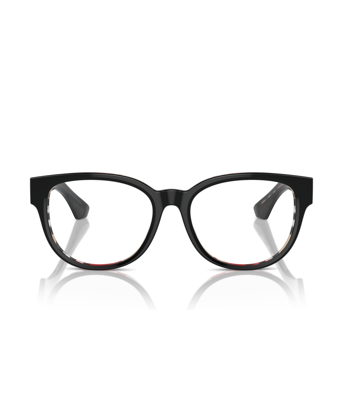 Burberry Women's Eyeglasses, Be2410 In Top Black On Vintage-like Check