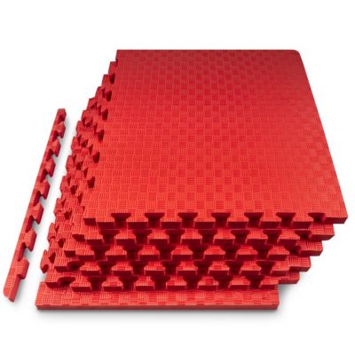 Checkered Puzzle Exercise Mat 1-in, 24 Sq Ft - 6 Tiles