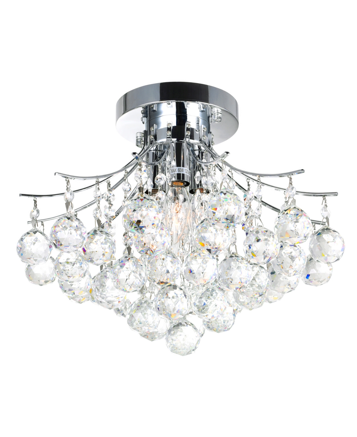 Cwi Lighting Princess 4 Light Flush Mount In Chrome