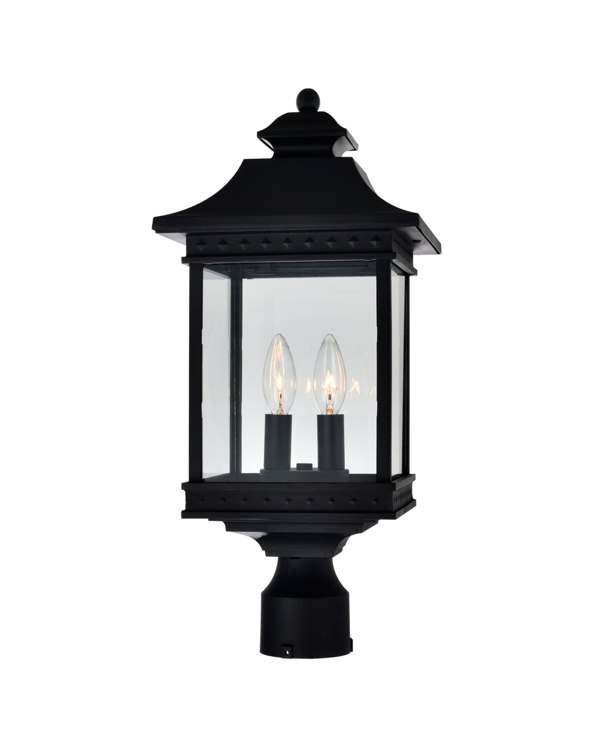 Cwi Lighting Cleveland 2 Light Black Outdoor Lantern Head In Black
