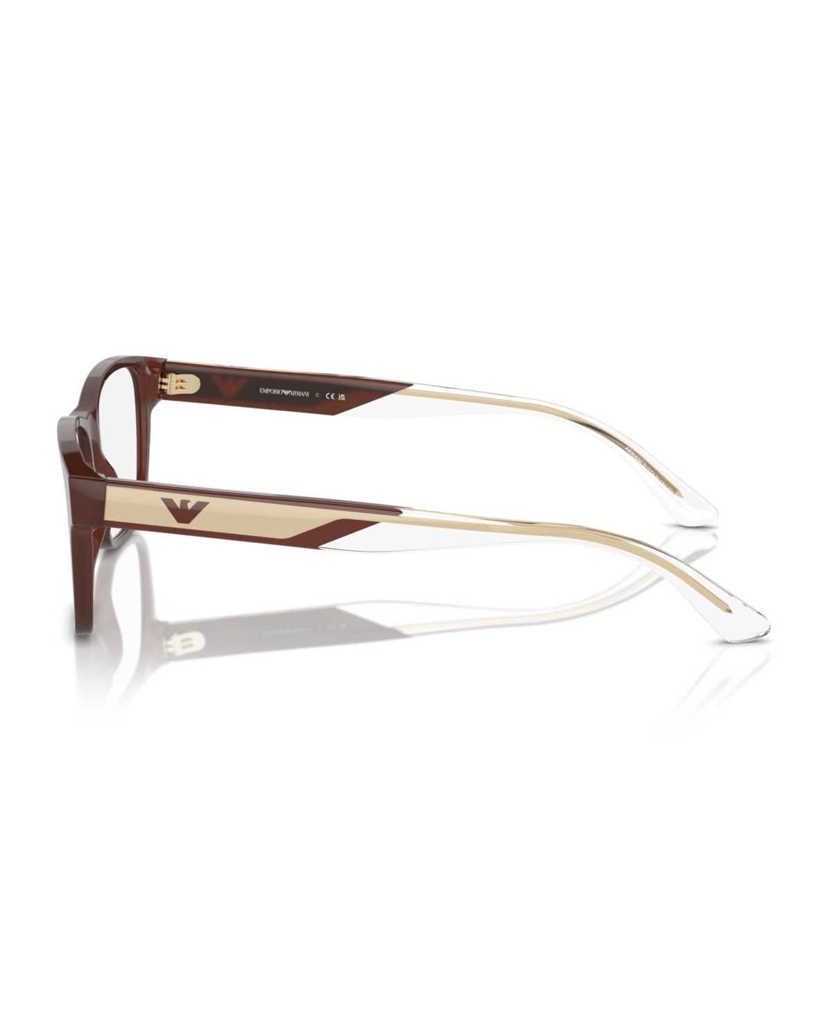 Emporio Armani 53mm Rectangle Optical Glasses In Brown