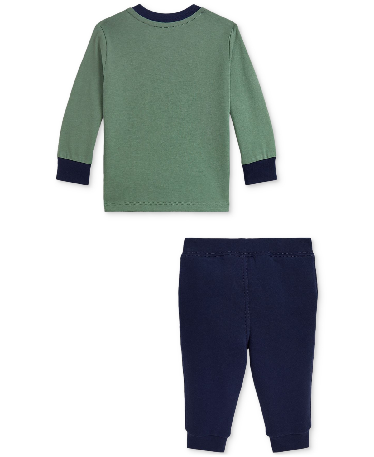 Polo Ralph Lauren Baby Boys 2-Pc. Polo Bear Printed Long-Sleeve T-Shirt & Fleece Pants Set