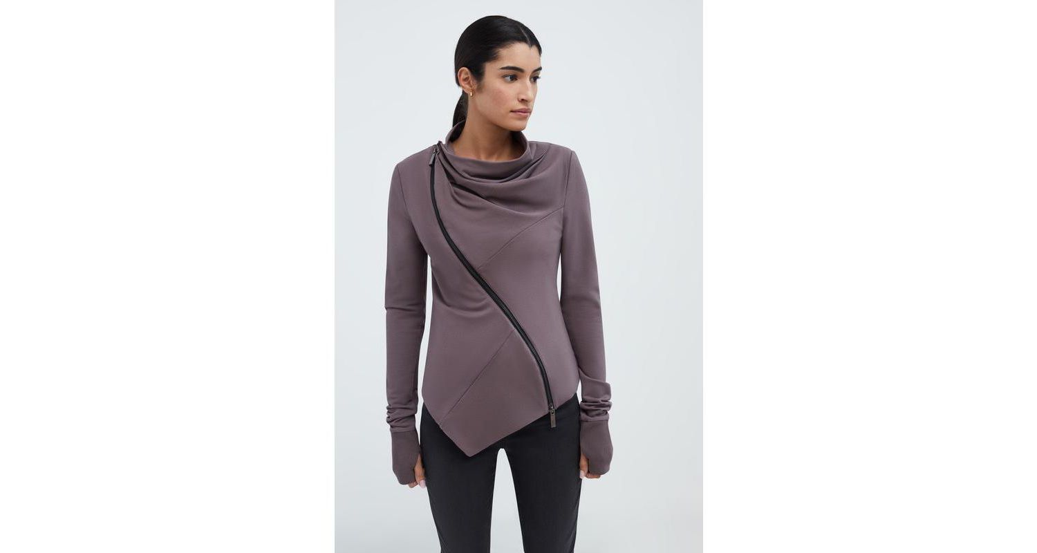 Women's Hoyt Two-Way Zip Cowl-Neck Sweatshirt Jacket with Side Pockets