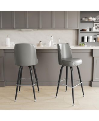 1-Piece Barstool, Metal Frame, Swivel Bucket Seat with High Backrest, Modern Design, Bar Stool