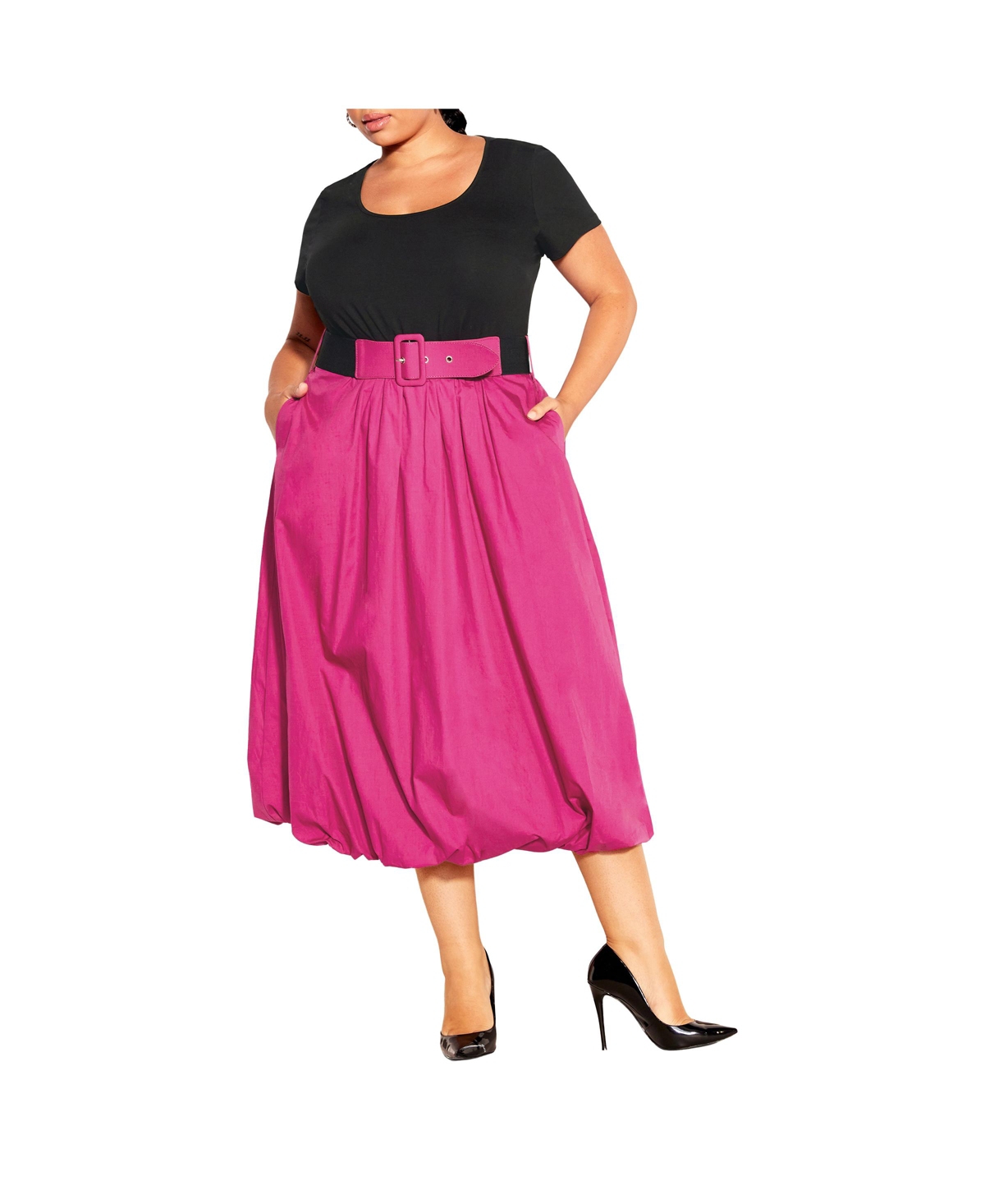 Plus Size Paris Days Dress - Sangria/black