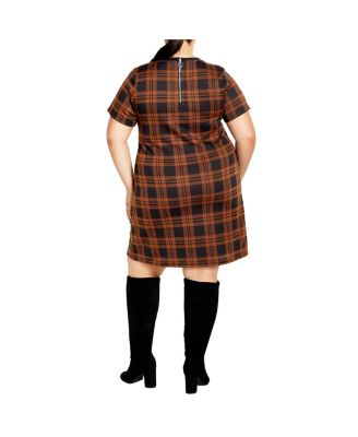Plus Size Check Love Shift Mini Dress