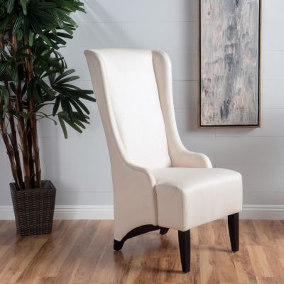 wood Upholstered High-Back Dining Chair with Birch Legs