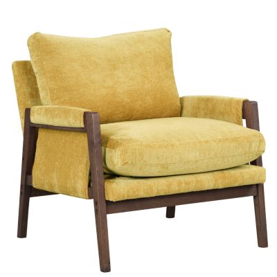 Streamdale Mid-Century Modern Velvet Accent Armchair, Yellow
