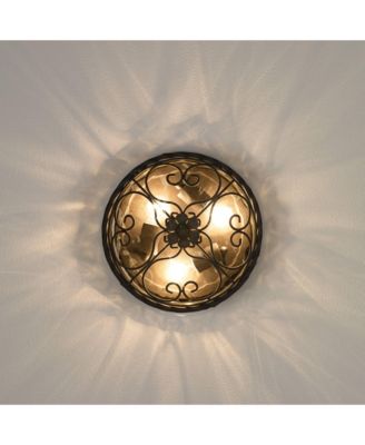 Casa Seville Rustic Farmhouse Flush Mount Outdoor Ceiling Light Fixture Dark Walnut 4 1/2" Champagne Water Glass for Post Exterior