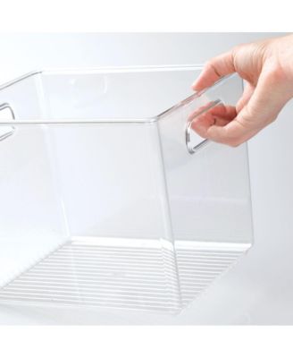 Plastic Closet Storage Organizer Container Bin, Handles - 4 Pack - Clear, USA Made