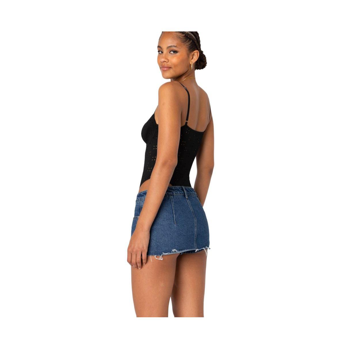 Edikted Women's Raven Cupped Eyelet Bodysuit