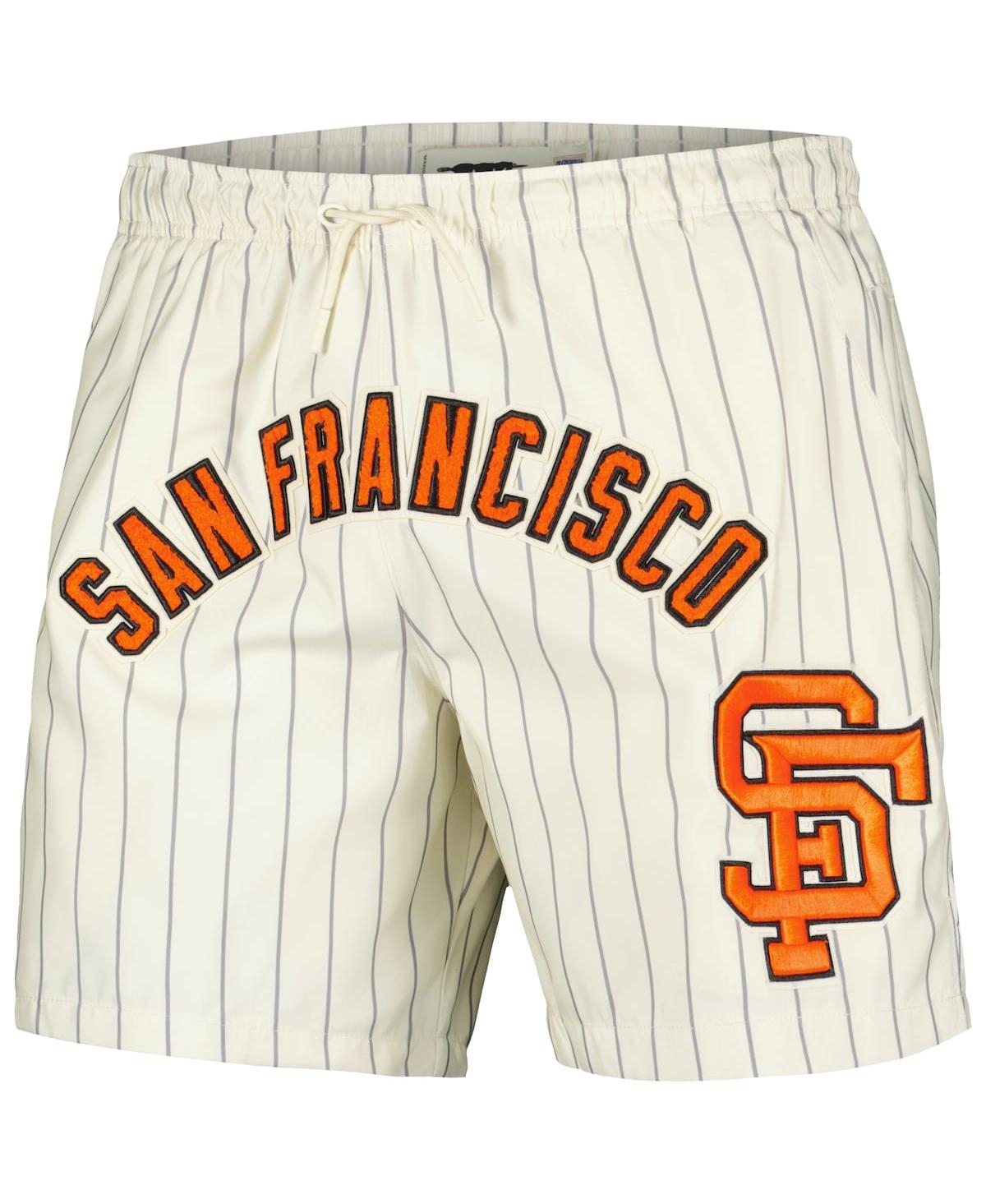 Pro Standard Men's Cream San Francisco Giants Pinstripe Retro Classic Woven Shorts In Cream