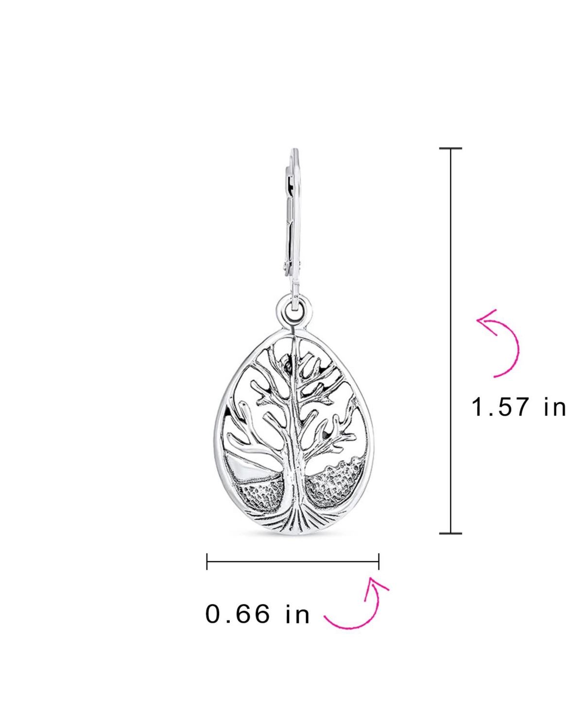 Bling Jewelry Round Circle Family Tree Of Life Stud Earrings For Women Nature Wishing Tree Sterling Silver
