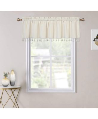 Tassels Velvet Kitchen Window Valance Curtain 52 X 15