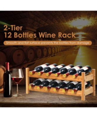 Bamboo 12-Bottle 2-Tier Wine Rack