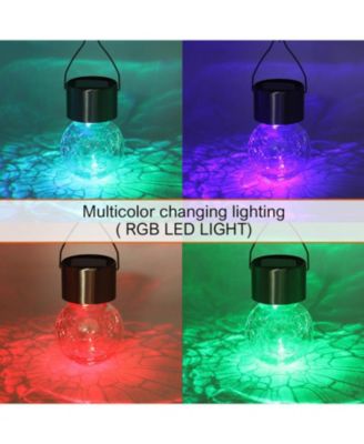 Solar Hanging Lights: Multi-Color, Outdoor - 8 Pack
