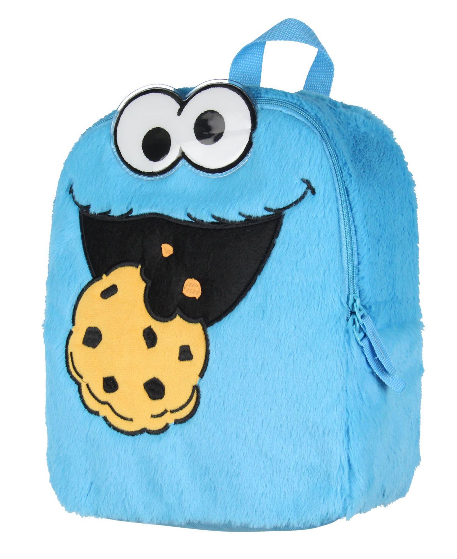 Plush Cookie Monster Smile Face 12 Inch Backpack For Daily Use