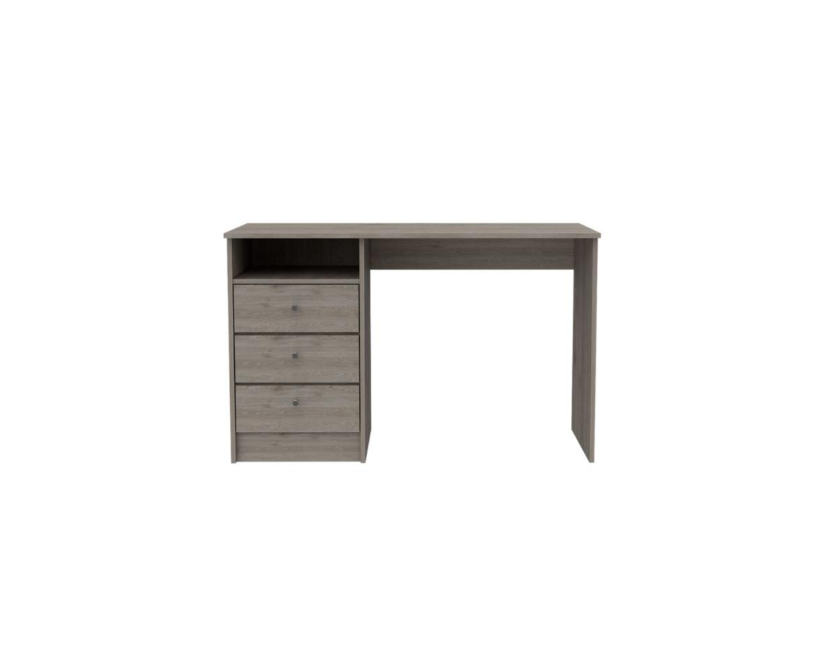 Fm Furniture Naples Computer Desk with Three Drawers and Open Storage Cabinet