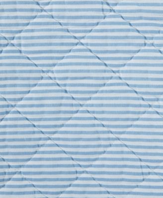 Oxford Stripe Reversible 3 Piece Quilt Set, Full/Queen