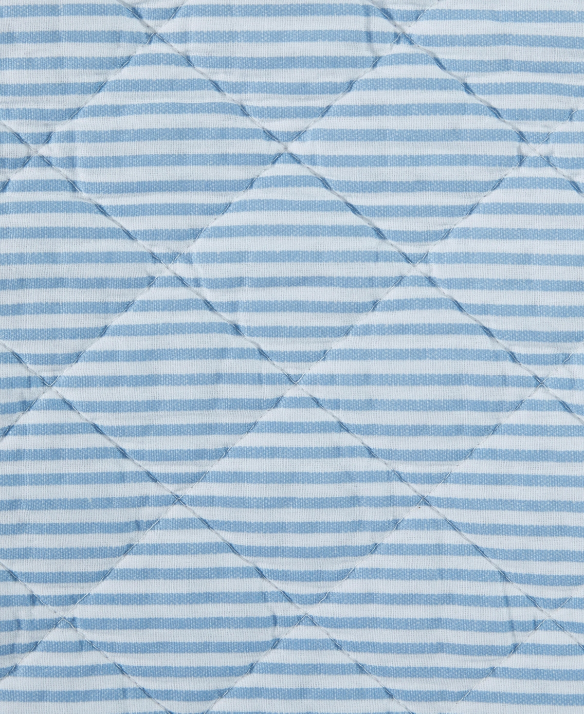 Laura Ashley Oxford Stripe Reversible 3 Piece Quilt Set, Full/queen In Chambray Blue,white