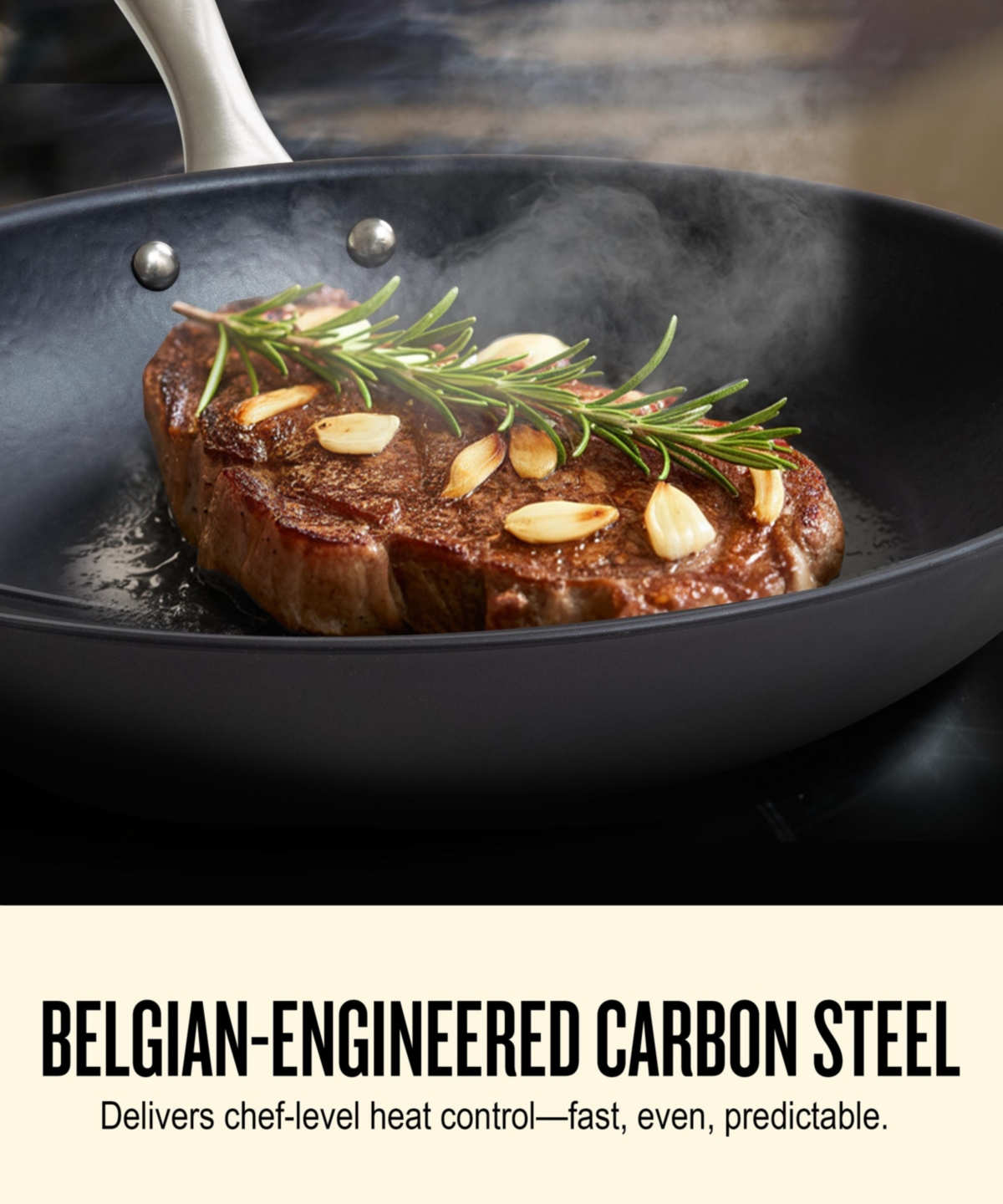 Alva Black Angus 11" Carbon Steel Frying Pan