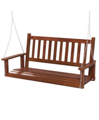 2-Person Wooden Outdoor Porch Swing with 500 lbs Weight Capacity