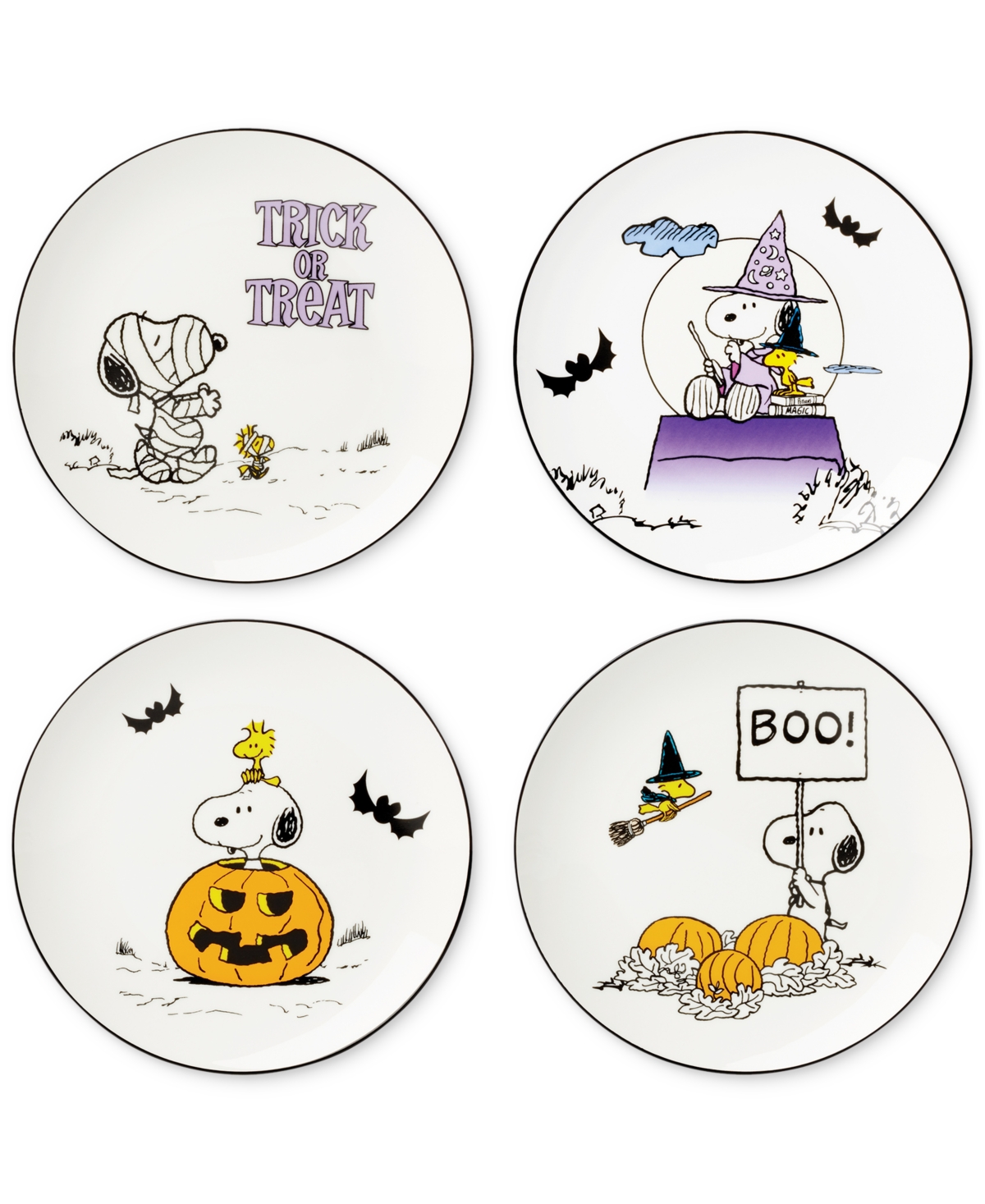 The Great Pumpkin Assorted Accent Plates, Set of 4 - Ivory