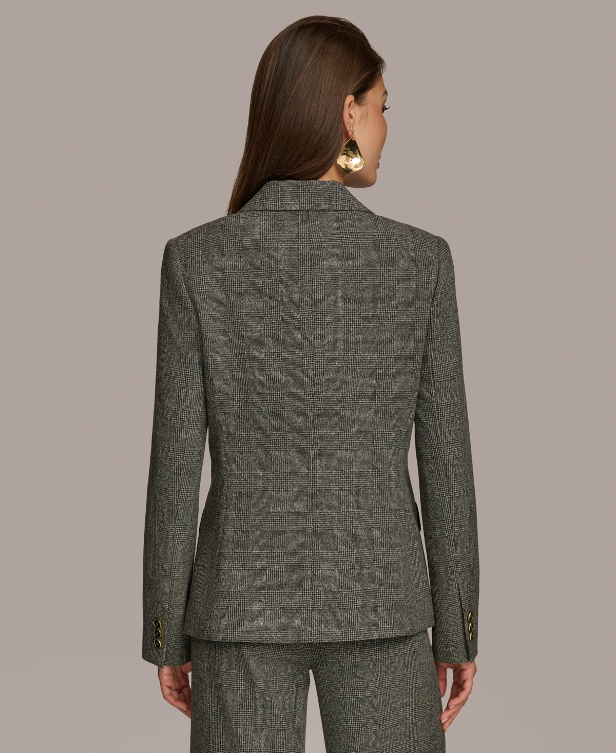 Donna Karan Women's Houndstooth Double Breasted Blazer