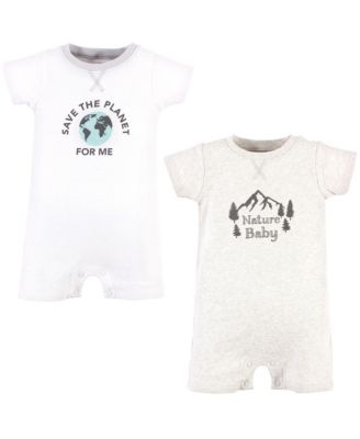 Baby Boys Unisex 2 Pack of Natural Rompers