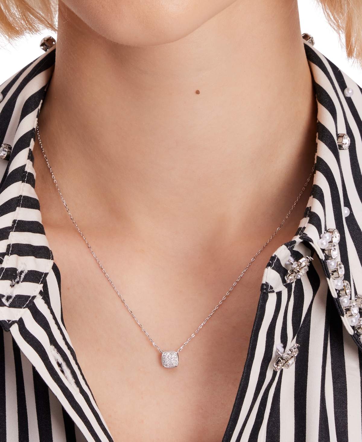 Kate Spade New York Time To Shine SterlingPave Diamond Accent Pendant Necklace, 16