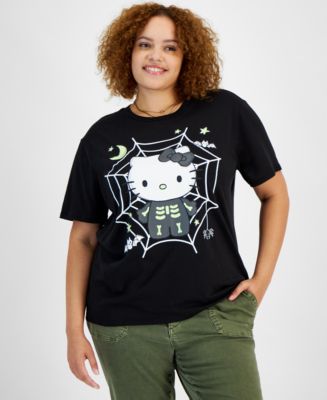 Love Tribe Trendy Plus Size Hello Kitty Halloween Short-Sleeve T