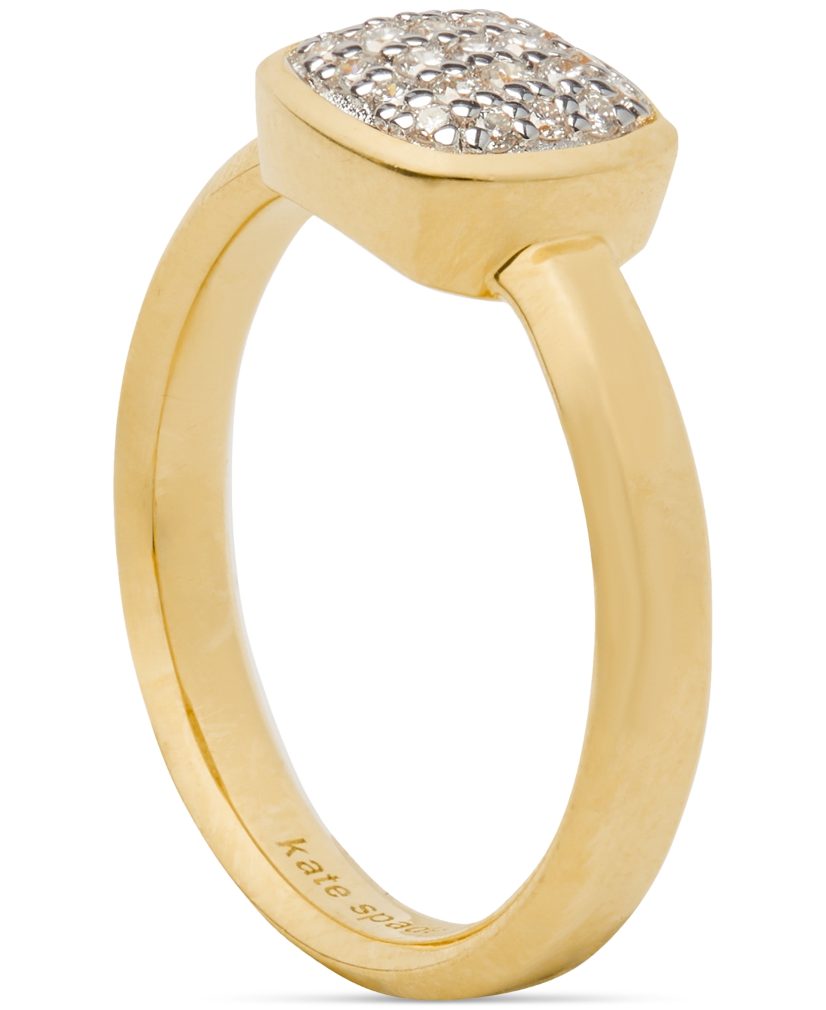 Kate Spade 23k Gold-plated Sterling Silver Lab-grown Diamond Accent Ring In Gold.