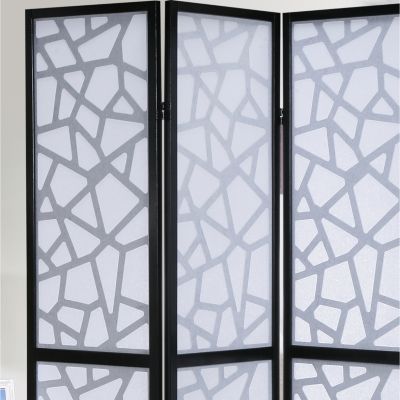 Giyano 4 Panel Screen Room Divider, Black