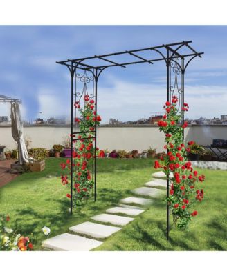 Rust-Resistant Metal Garden Arbor for Climbing Plants
