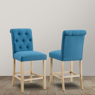Button Tufted Counter Stools (Set of 2)