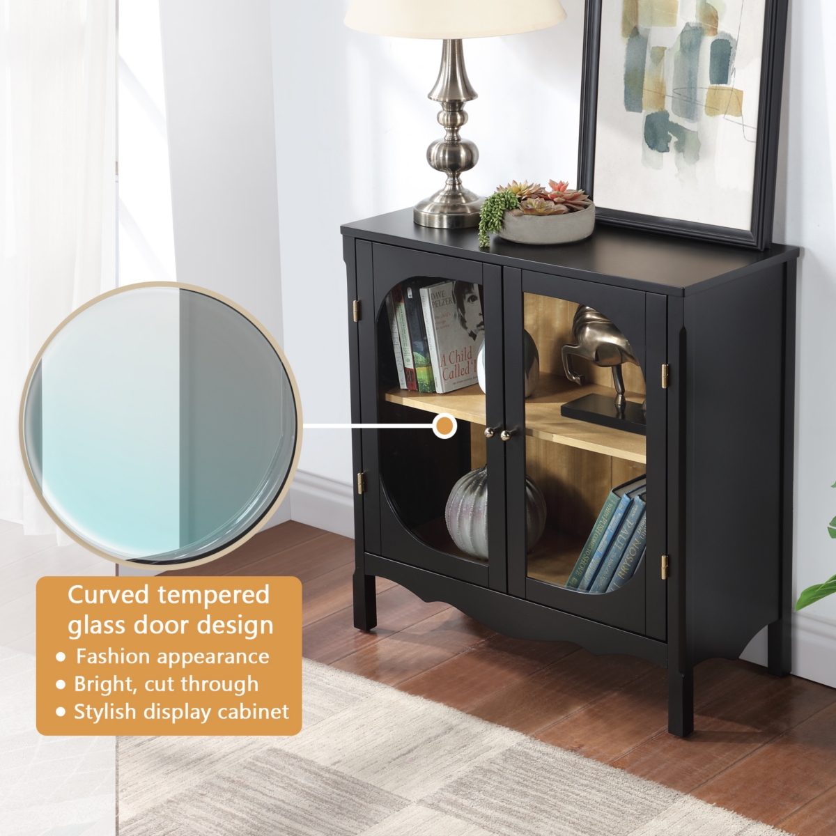 Streamdale Furniture ModernMultipurpose Storage Cabinet Display & Organize in Style - Black