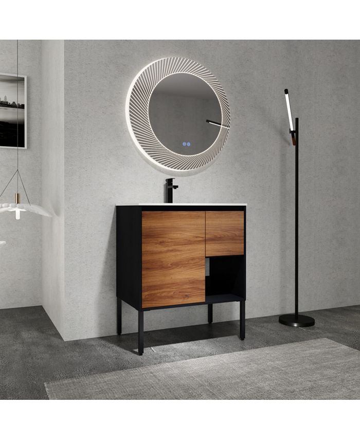 Simplie Fun Versatile Bathroom Vanity Wall-Mounted or Floor-Standing ...