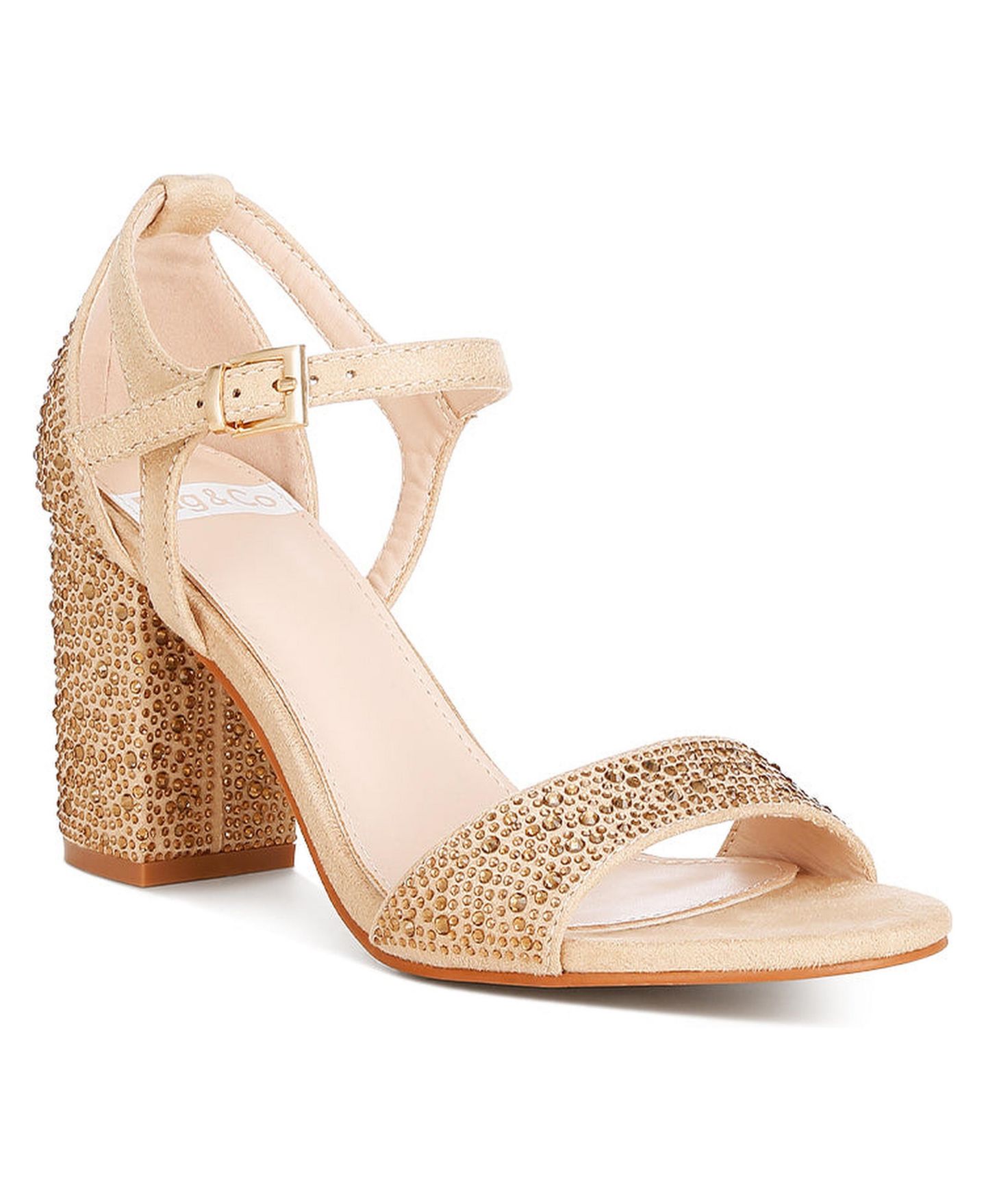 Женские сандалии Rag & Co Navoli Rhinestones Embellished, цвет: Светлый бежевый — фото 3