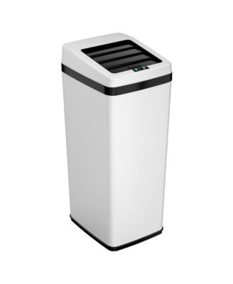 14 Gallon Stainless Steel Sliding Lid Sensor Trash Can with AbsorbX Odor Filter