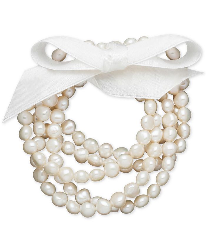 Honora Style - Cultured Freshwater Pearl 5-Piece Stretch Bracelet Set (7-8mm)