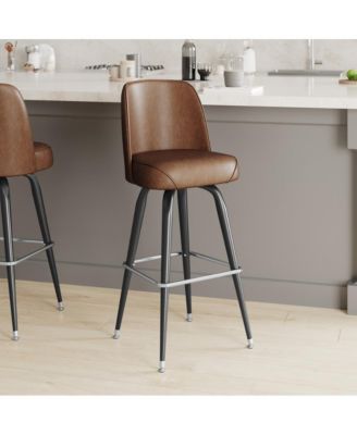 2 Pack Metal Barstool With Swivel Bucket Seat
