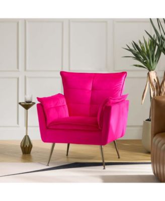 Velvet Accent Chair with Gold Legs