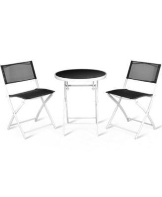 3 Pieces Patio Folding Bistro Set for Balcony or Outdoor Space
